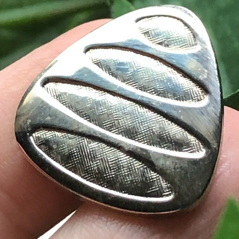 Vintage men’s Stag silver plated triangle shape cuff link tie pin boxed set